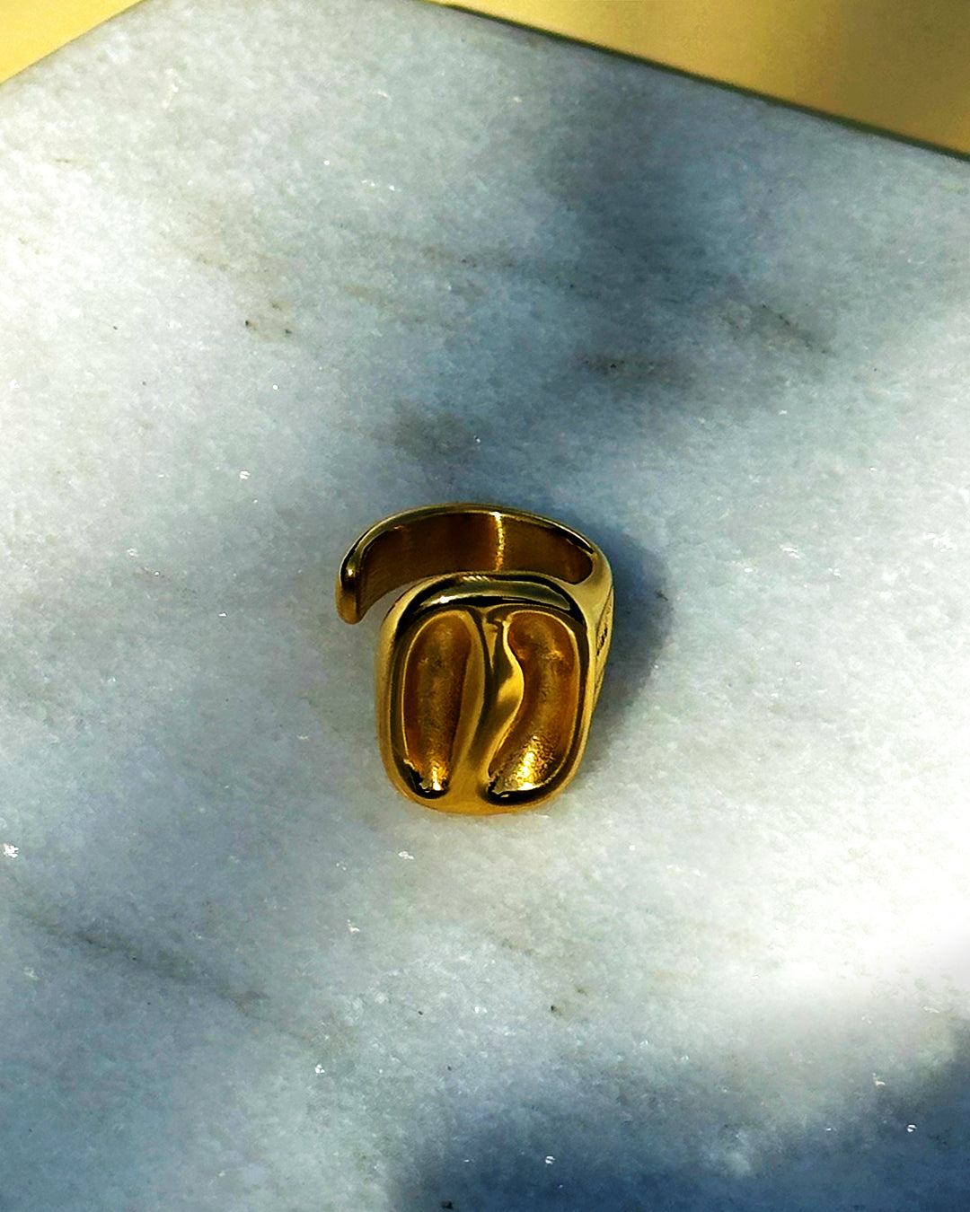 coffe bean gold ring 1037